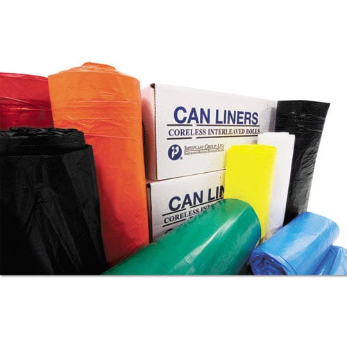 Inteplast Group High-density Interleaved Commercial Can Liners 30 Gal 0.39 Mil 30 X 37 Black 500/carton - Janitorial & Sanitation -