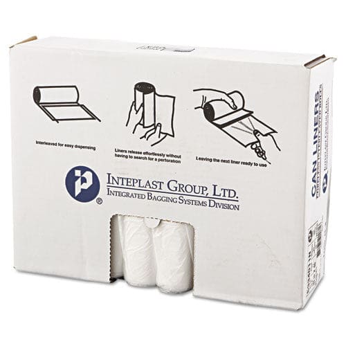 Inteplast Group High-density Interleaved Commercial Can Liners 33 Gal 11 Microns 33 X 40 Clear 25 Bags/roll 20 Rolls/carton - Janitorial &