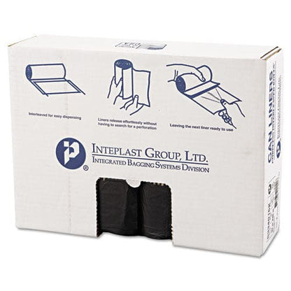 Inteplast Group High-density Interleaved Commercial Can Liners 33 Gal 16 Microns 33 X 40 Black 25 Bags/roll 10 Rolls/carton - Janitorial &