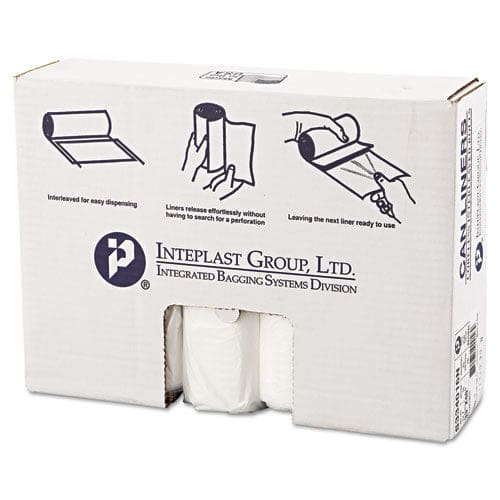 Inteplast Group High-density Interleaved Commercial Can Liners 33 Gal 16 Microns 33 X 40 Clear 25 Bags/roll 10 Rolls/carton - Janitorial &