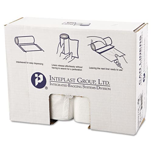 Inteplast Group High-density Interleaved Commercial Can Liners 45 Gal 0.87 Mil 40 X 48 Clear 150/carton - Janitorial & Sanitation -