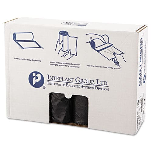 Inteplast Group High-density Interleaved Commercial Can Liners 45 Gal 12 Microns 40 X 48 Black 25 Bags/roll 10 Rolls/carton - Janitorial &