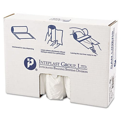 Inteplast Group High-density Interleaved Commercial Can Liners 45 Gal 12 Microns 40 X 48 Clear 25 Bags/roll 10 Rolls/carton - Janitorial &