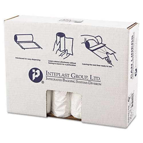 Inteplast Group High-density Interleaved Commercial Can Liners 45 Gal 14 Microns 40 X 48 Clear 25 Bags/roll 10 Rolls/carton - Janitorial &