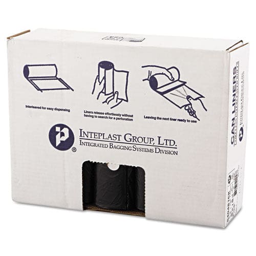 Inteplast Group High-density Interleaved Commercial Can Liners 45 Gal 16 Microns 40 X 48 Black 25 Bags/roll 10 Rolls/carton - Janitorial &