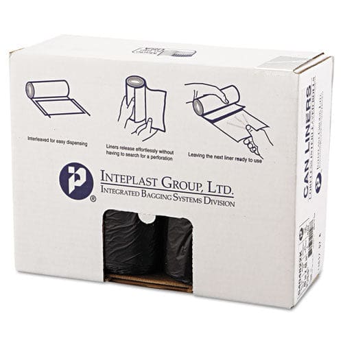Inteplast Group High-density Interleaved Commercial Can Liners 45 Gal 22 Microns 40 X 48 Black 25 Bags/roll 6 Rolls/carton - Janitorial &