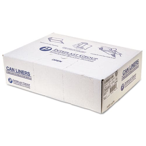 Inteplast Group High-density Interleaved Commercial Can Liners 55 Gal 14 Microns 36 X 60 Clear 25 Bags/roll 8 Rolls/carton - Janitorial &