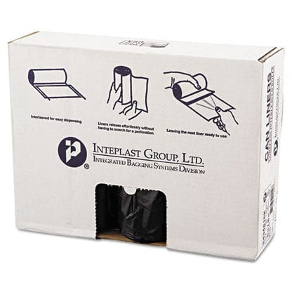 Inteplast Group High-density Interleaved Commercial Can Liners 60 Gal 16 Microns 43 X 48 Black 25 Bags/roll 8 Rolls/carton - Janitorial &