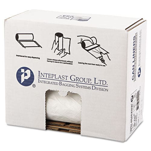 Inteplast Group Low-density Commercial Can Liners 45 Gal 0.8 Mil 40 X 46 White 25 Bags/roll 4 Rolls/carton - Janitorial & Sanitation -
