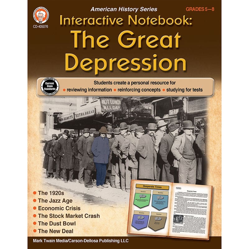 Interactive Notebk Great Depression (Pack of 6) - History - Carson Dellosa Education