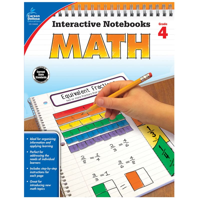 Interactive Notebooks Math Grade 4 Resource Book (Pack of 6) - Activity Books - Carson Dellosa Education