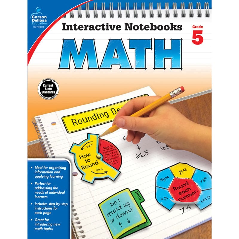 Interactive Notebooks Math Grade 5 Resource Book (Pack of 6) - Activity Books - Carson Dellosa Education