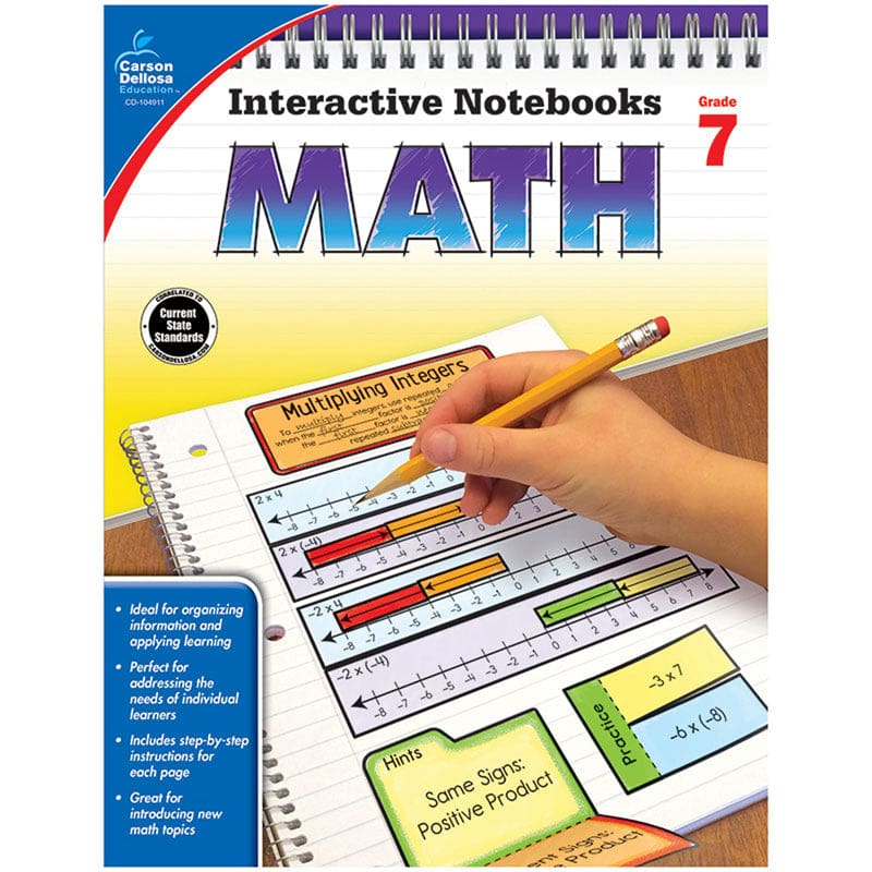 Interactive Notebooks Math Grade 7 Resource Book (Pack of 6) - Activity Books - Carson Dellosa Education