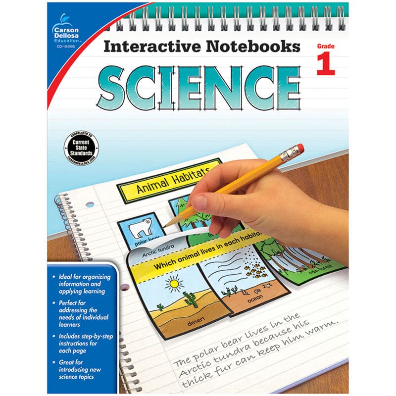 Interactive Notebooks Science Gr 1 Resource Book (Pack of 6) - Activity Books & Kits - Carson Dellosa Education