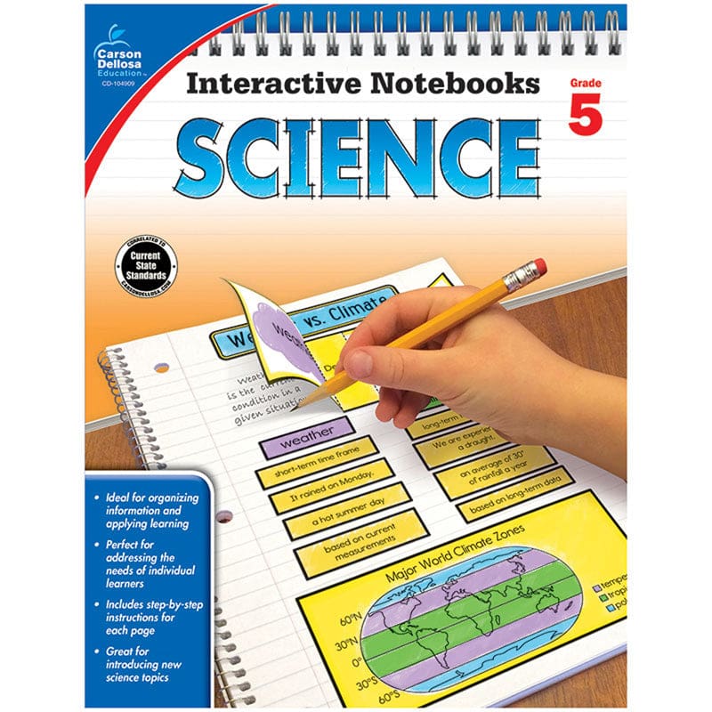 Interactive Notebooks Science Gr 5 Resource Book (Pack of 6) - Activity Books & Kits - Carson Dellosa Education