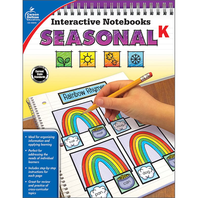 Interactive Notebooks Seasonal Gr K Resource Book (Pack of 6) - Cross-Curriculum Resources - Carson Dellosa Education