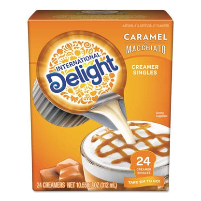 International Delight Flavored Liquid Non-dairy Coffee Creamer Caramel Macchiato Mini Cups 24/box - Food Service - International Delight®
