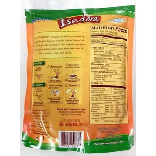 ISADORA Grocery > Pantry ISADORA: Refried Black Beans, 15.2 oz