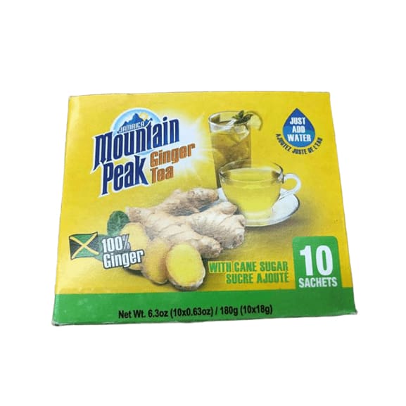 Jamaica Mountain Peak Ginger Instant Tea 10 Sachets - ShelHealth.Com