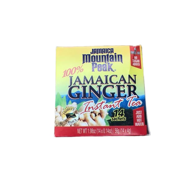 Jamaica Mountain Peak Ginger Instant Tea Unsweetened 14 sachets - ShelHealth.Com
