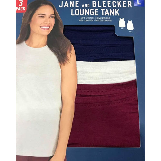 Jane and Bleecker Ladies Lounge Tank, Color Variety, 3-Pack-ShelHealth.Com