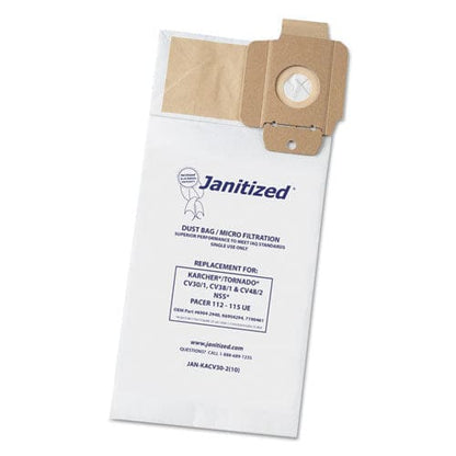 Janitized Vacuum Filter Bags Designed To Fit Karcher/tornado Cv30/1 Cv38/1 Cv48/2 100/carton - Janitorial & Sanitation - Janitized®