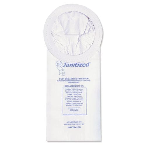 Janitized Vacuum Filter Bags Designed To Fit Proteam 10 Qt Super Coach/megavac 100/carton - Janitorial & Sanitation - Janitized®