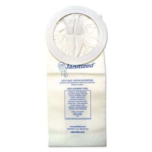 Janitized Vacuum Filters Designed To Fit Most Commercial 10 Qt. Backpack Vacs 10/pack - Janitorial & Sanitation - Janitized®