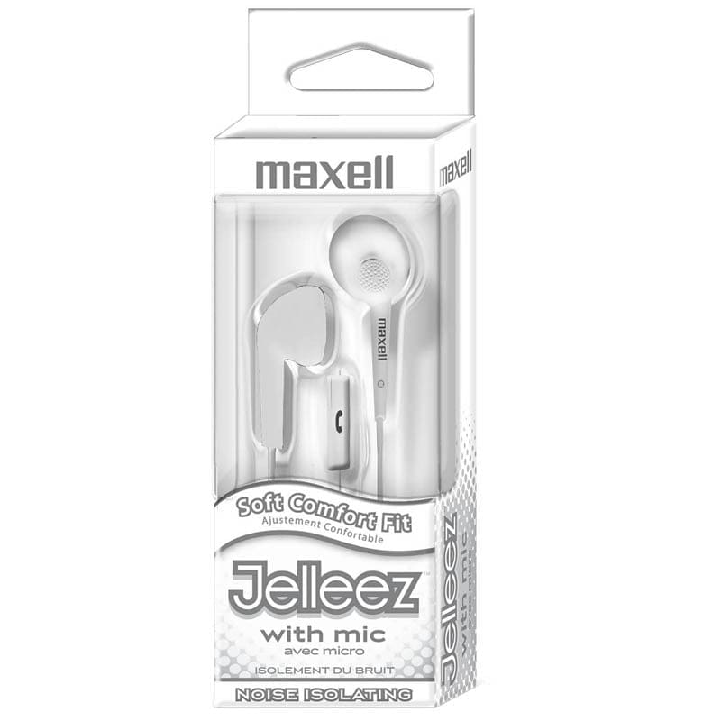 Jelleez Soft Earbuds With Mic White (Pack of 6) - Headphones - Maxell Corp Of America