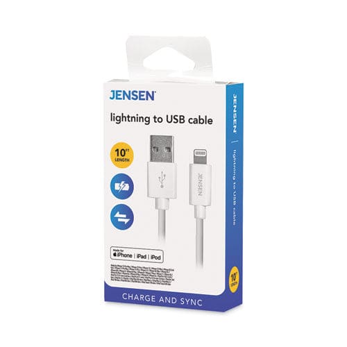 JENSEN Lightning To Usb Cable 10 Ft White - Technology - JENSEN®