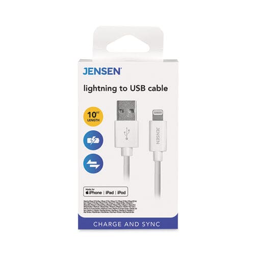 JENSEN Lightning To Usb Cable 10 Ft White - Technology - JENSEN®