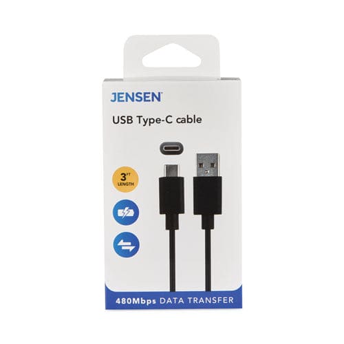 JENSEN Usb-a To Usb-c Cable 3 Ft Black - Technology - JENSEN®
