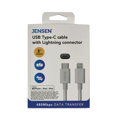 JENSEN Usb-c To Lightning Cable 3 Ft White - Technology - JENSEN®