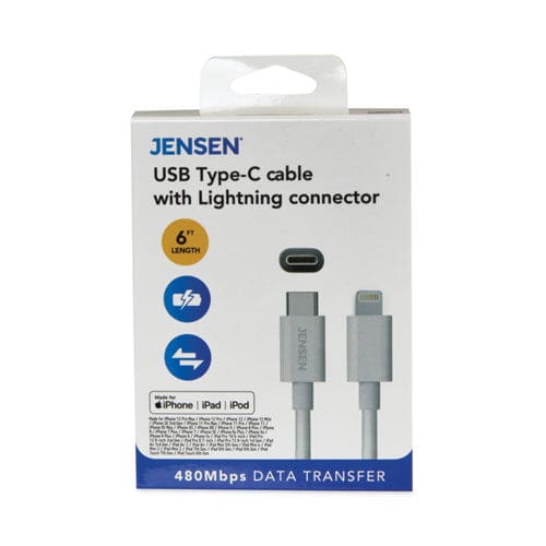 JENSEN Usb-c To Lightning Cable 6 Ft White - Technology - JENSEN®
