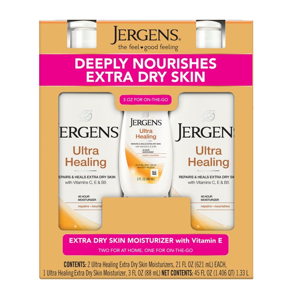 Jergens Ultra Healing Extra Dry Skin Moisturizer (21 fl. oz. 2 pk. + 3 oz.) - Bath & Body - Jergens Ultra