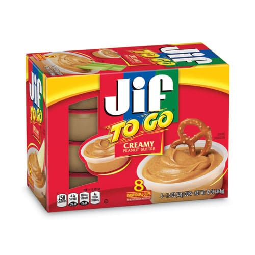 Jif To Go Spreads Creamy Peanut Butter 1.5 Oz Cup 8/box - Food Service - Jif To Go®