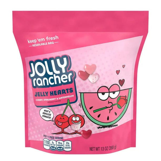 JOLLY RANCHER Watermelon Strawberry and Cherry Flavored Jelly Hearts Candy Valentine’s Day 13 oz Resealable Bag - JOLLY RANCHER