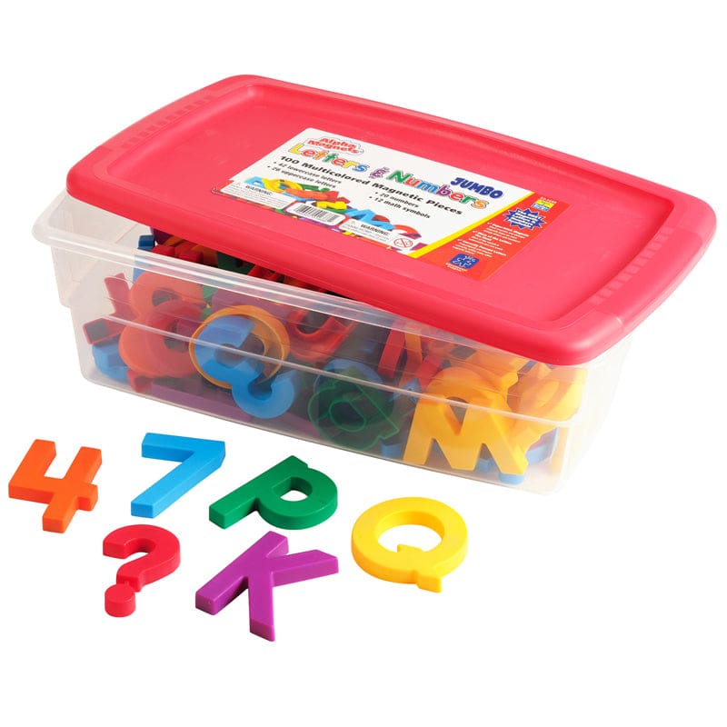 Jumbo Alpha & Mathmagnets 100 Pcs Multicolored - Magnetic Letters - Learning Resources