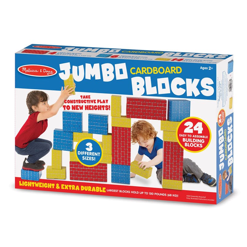Jumbo Cardboard Blocks 24-Piece Set - Blocks & Construction Play - Melissa & Doug