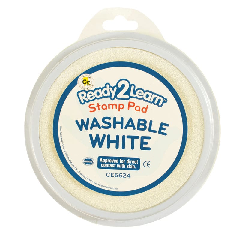 Jumbo Circ Washable Stamp Pad Wht (Pack of 8) - Stamps & Stamp Pads - Learning Advantage