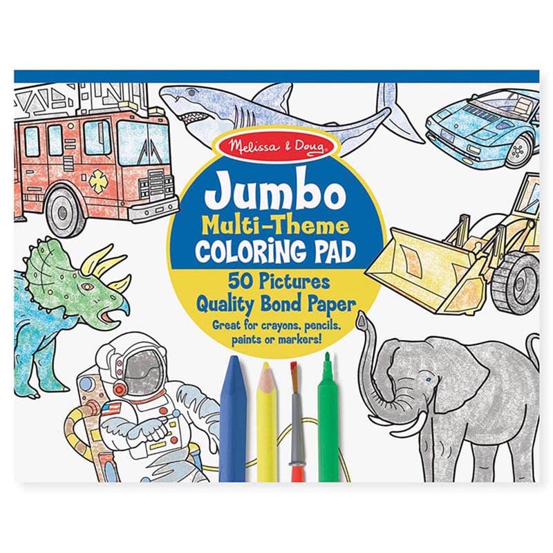 Jumbo Coloring Pad Blue 11 X 14 (Pack of 6) - Art Activity Books - Melissa & Doug