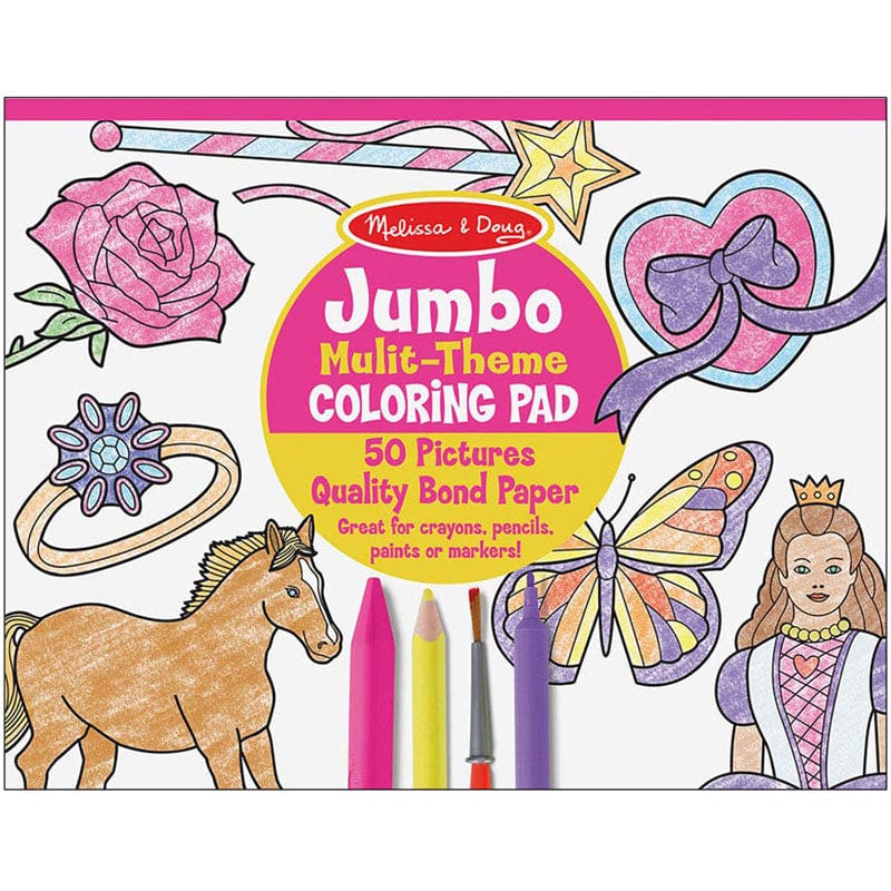 Jumbo Coloring Pad Pink 11 X 14 (Pack of 6) - Art Activity Books - Melissa & Doug