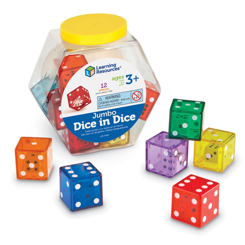 Jumbo Dice In Dice Set Of 12 (Pack of 2) - Dice - Learning Resources