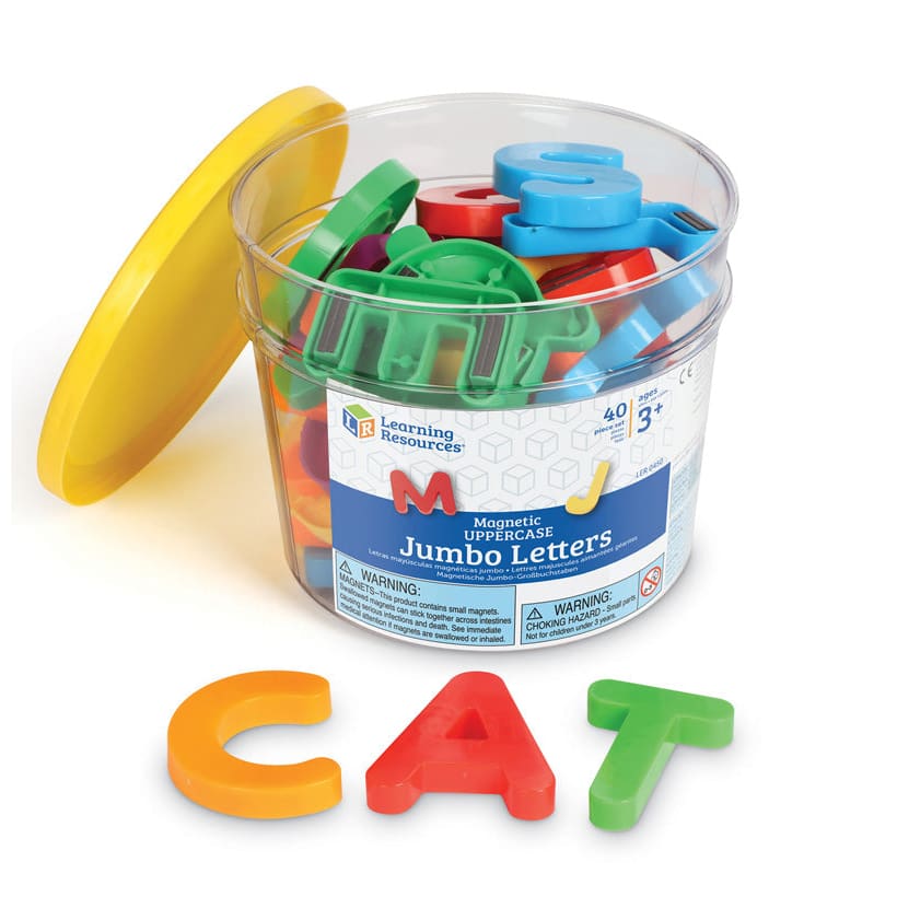 Jumbo Magnetic Letters 40/Pk Uppercase 2-1/2 Bucket (Pack of 2) - Magnetic Letters - Learning Resources