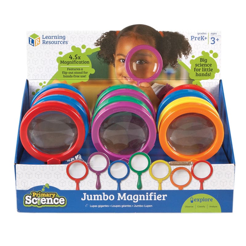 Jumbo Magnifier Countertop 12/Set Display Pop - Lab Equipment - Learning Resources