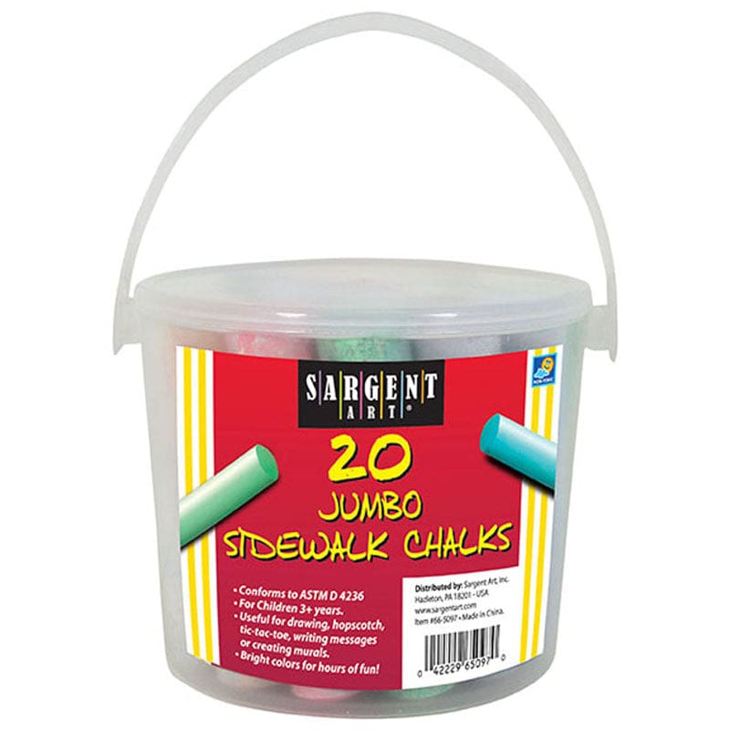 Jumbo Sidewalk Chalk 20Ct Bucket (Pack of 8) - Chalk - Sargent Art Inc.