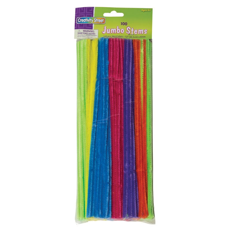 Jumbo Stems Hot Assorted Colors 100 Pieces (Pack of 12) - Chenille Stems - Dixon Ticonderoga Co - Pacon