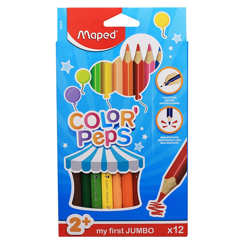 Jumbo Triangular Colrd Pencils 12Pk Color Peps (Pack of 10) - Colored Pencils - Maped Helix Usa