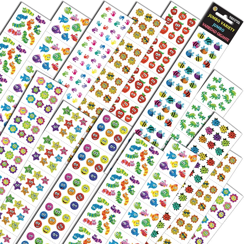 Jumbo Variety Stickers Assortment Q (Pack of 3) - Stickers - Silver Lead