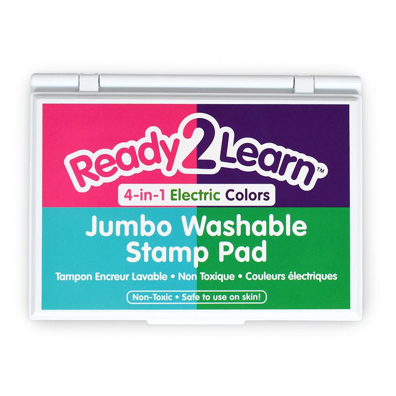 Jumbo Wash Stamp Pad 4-In-1 Electrc Colors (Pack of 3) - Stamps & Stamp Pads - Learning Advantage